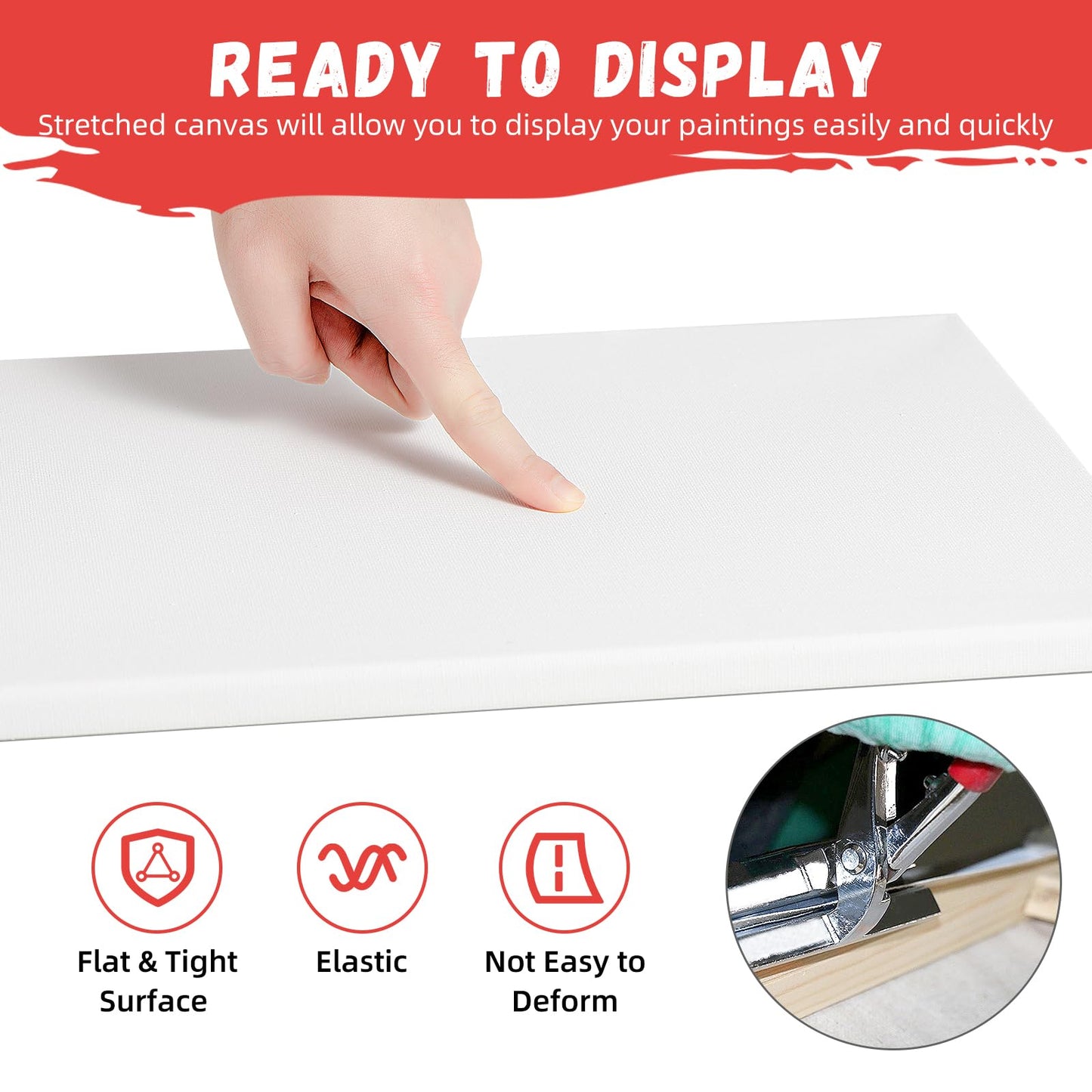 2 Pack Stretched Canvas for Painting 11x14 Inch, 100% Cotton Blank Painting Canvas for Acrylic or Oil Paint, Pre-Primed, 5/8 Inch Profile