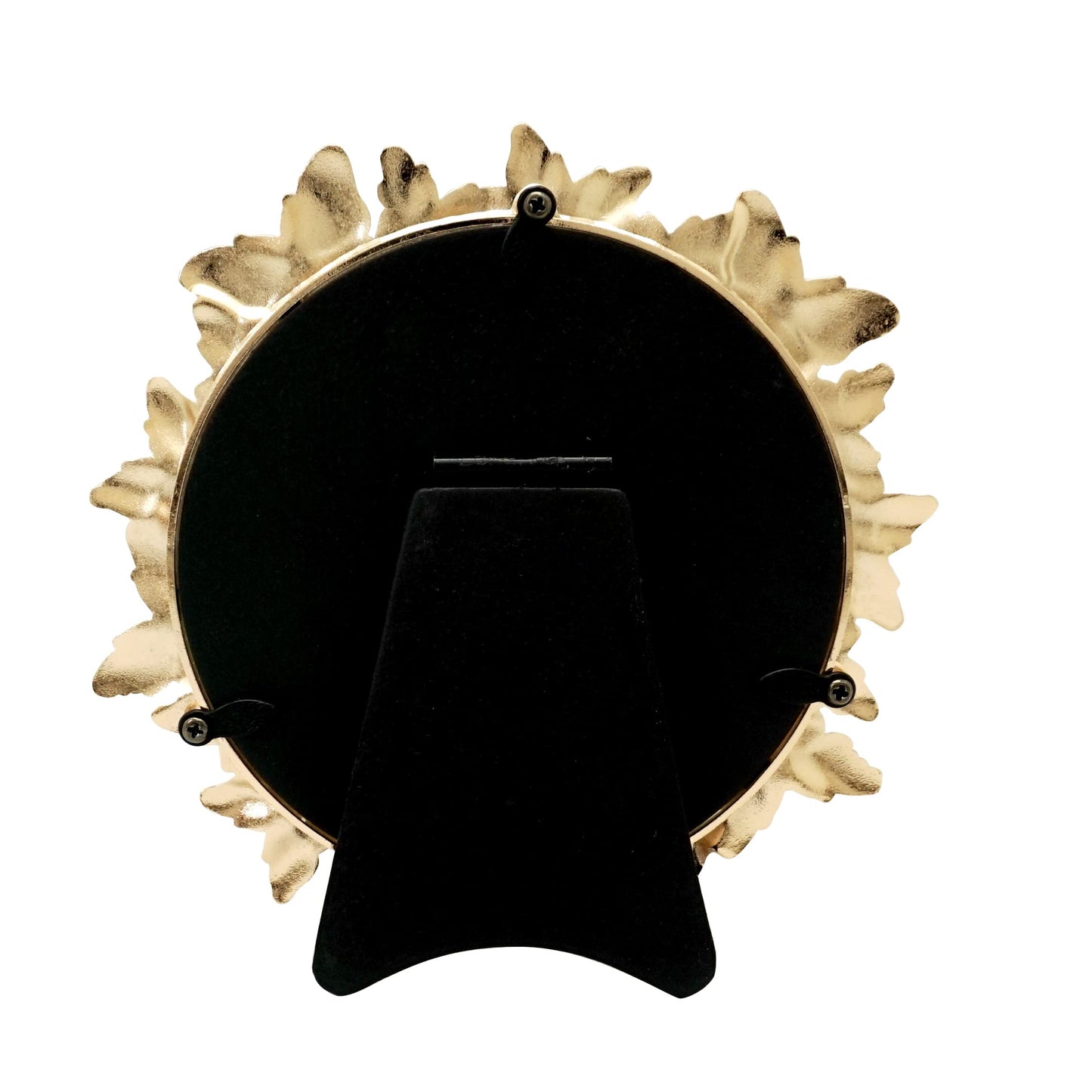 Round Butterfly Picture Frame with Gold With White Painted Frame 4”x4” Personalized Photo Frame Round Shape, for Vertical Display on Tabletop, Home Decor, Wedding or any Milestone Photos