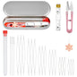 21 Pieces Beading Needles Set, 6 Sizes Seed Beads Needles Big Eye, Collapsible Beading Needles Set for Jewelry Making