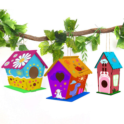 4 Pack Bird House Crafts for Kids Ages 5-8 8-12, Buildable DIY Birdhouse Kit for Children to Build, 3+ Summer Arts and Craft Projects with Paint, Boy Girl Gift Christmas
