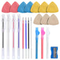 Tailors Chalk & Fabric Markers for Quilting - 10PCS Tailor's Chalk, 4PCS Heat Erasable Pens with 4 Refills, 3 PCS Sewing Fabric Pencils