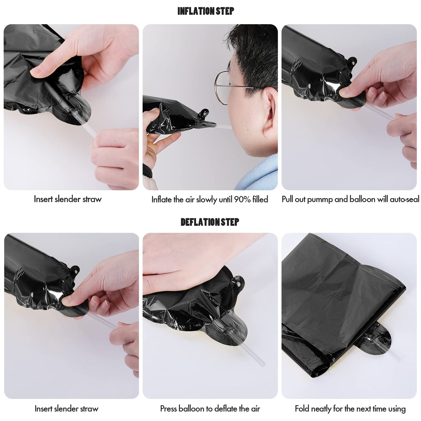 Happy Birthday Banner 13pcs 16 Inch Mylar Foil Letters with 12pcs Star Balloons Birthday Party Decorations for Kids and Adults - 3D Black