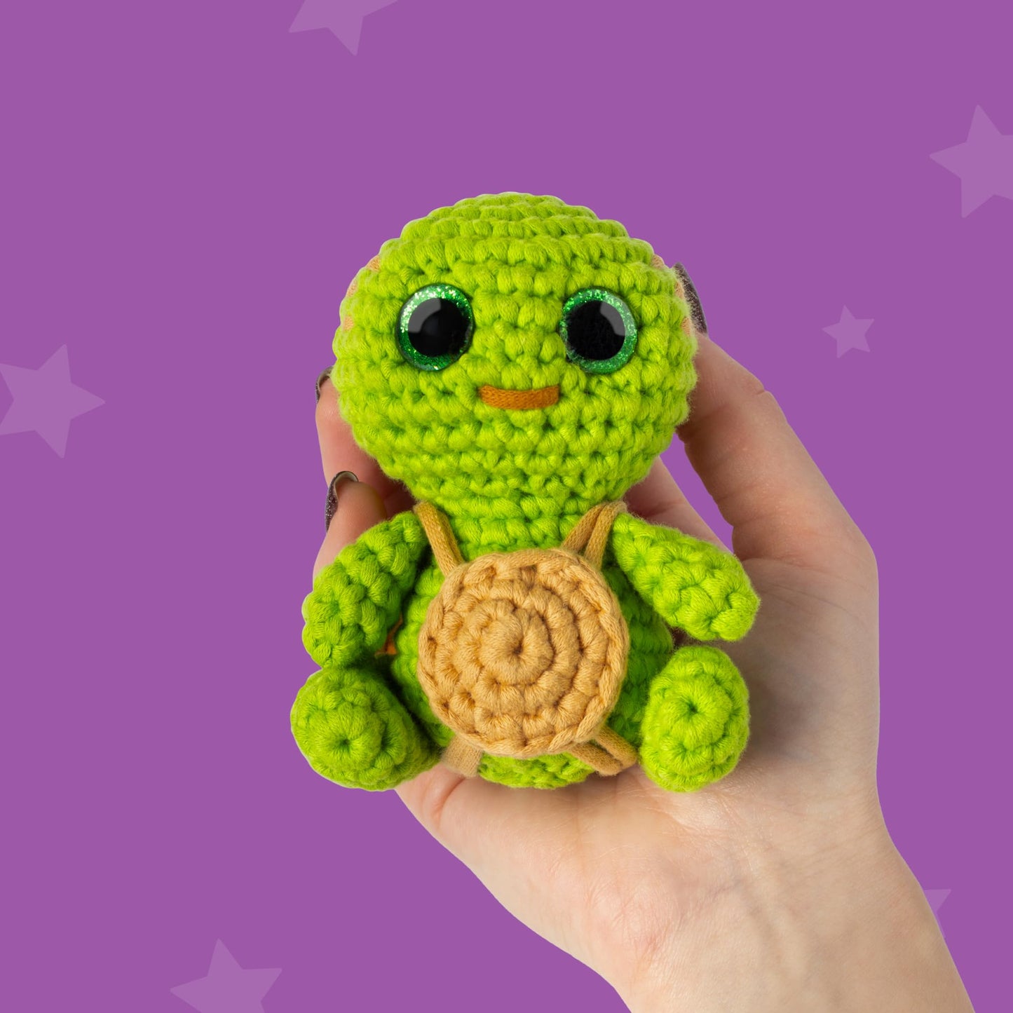 Crochet Kit for Beginners - Learn to Craft Amigurumi Stuffed Animals - Knitting Gift for Kids (13+) and Adults - Beginner-Friendly Yarn - Stitch-by-Stitch Video Tutorial - Turtle Hugo