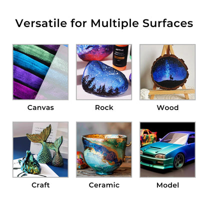 Iridescent Acrylic Paint Set, 20 Chameleon Colors in 2 oz/60ml Bottles, Color-shifting Acrylic Paint Perfect for Artists, Beginners on Canvas, Rocks, Wood, Fabric, Ceramic