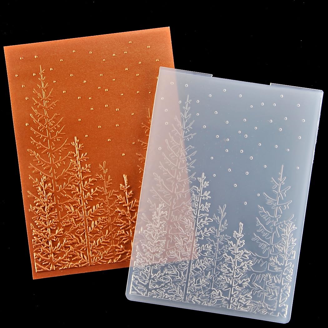 3D Tree Woodland Background Plastic Embossing Folders for Card Making Scrapbooking and Other Paper Crafts 3050933