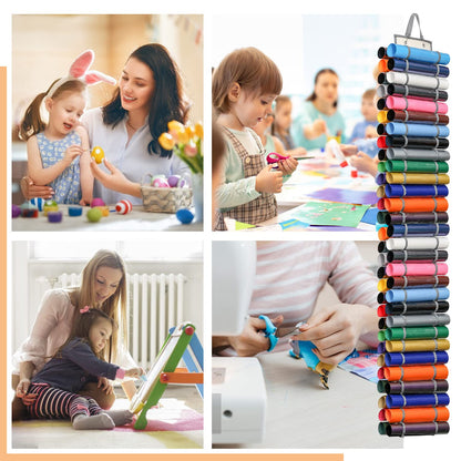 Vinyl Roll Holder with 60 Compartments and Keeper Door Hooks Strap, Clear Organizers Wall Mount for Home Craft Closet (Grey)