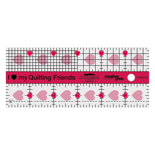 Creative Grids Quilt Ruler 2-1/2in x 6in Rectangle – CGRQF26 – Made in USA, Non-Slip Grip Acrylic Quilting, Sewing, Crafting, Patchwork Ruler for Measuring & Cutting Fabric