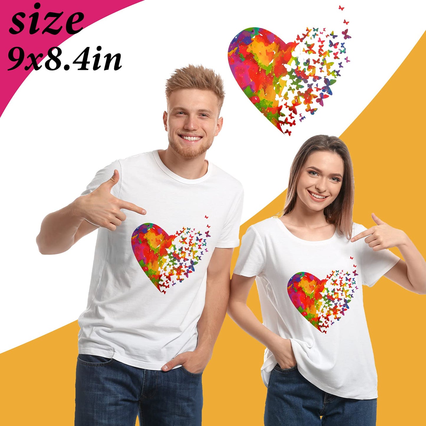 5 Pieces Butterfly Iron on Patches Heat Transfer Colorful Cute Stickers Washable DIY Iron on Transfer Decals for T-Shirt Jeans Backpacks Families Clothing Hat DIY Applique, 5 Styles