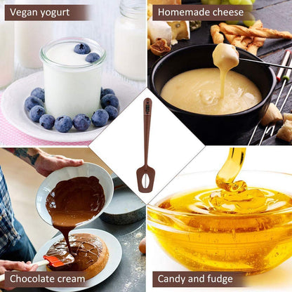 Candy Spatula with Thermometer Built in and Pot Clip – Fast Instant Read Digital Spatula Thermometer for Candy Making,Chocolate,jams,syrups with BPA Free Silicon Spatula