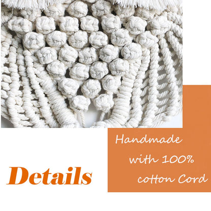 Owl Macrame Wall Hanging-Hand Woven Boho Tapestry-Macrame Wall Decor -Owl Decor for Bedroom, Living Room, Nursery (Beige-Small)