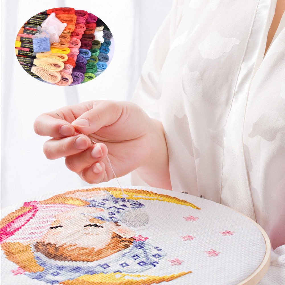 Embroidery Floss Friendship Bracelet String Cross Stitch Threads with DMC Color Numbers, 6 Strands 8.75 Yard (200 skeins)