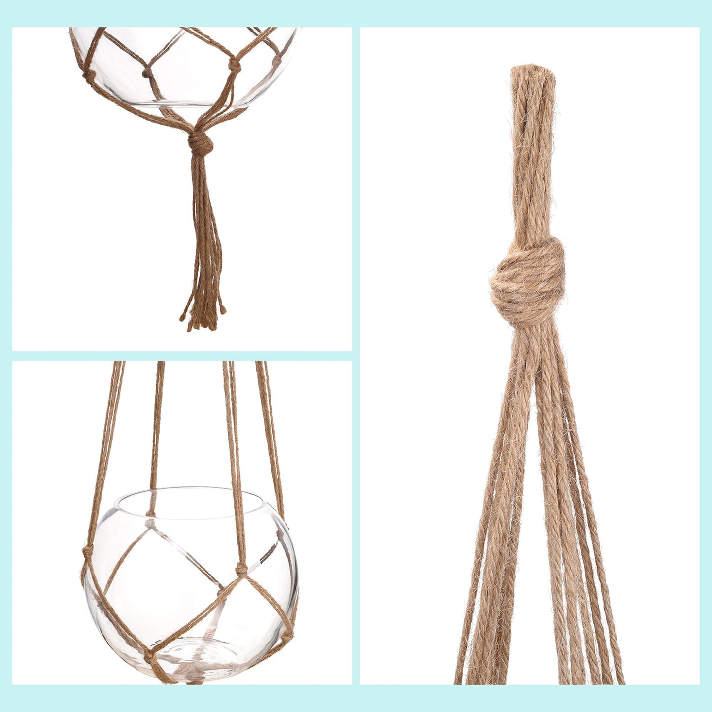2 Pack 48 Inches Large Macrame Plant Hanger Rope to Hang Flower Pot Plant Holder for Indoor Outdoor Decorations, 4 Legs