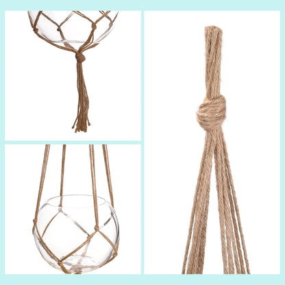 2 Pack 48 Inches Large Macrame Plant Hanger Rope to Hang Flower Pot Plant Holder for Indoor Outdoor Decorations, 4 Legs