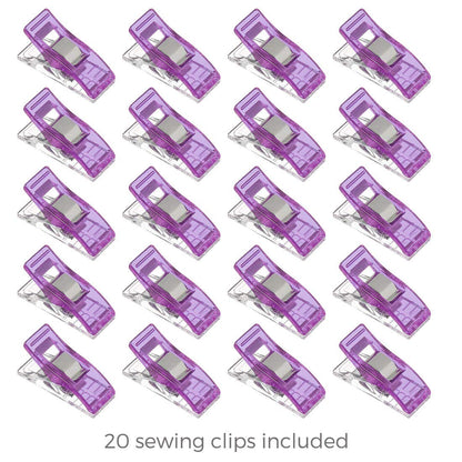 Rotary Cutter Set lavender - Quilting Kit incl. 45mm Fabric Cutter, 5 Replacement Blades, A3 Cutting Mat, Acrylic Ruler and Craft Clips - Ideal for Crafting, Sewing, Patchworking, Crochet & Knitting