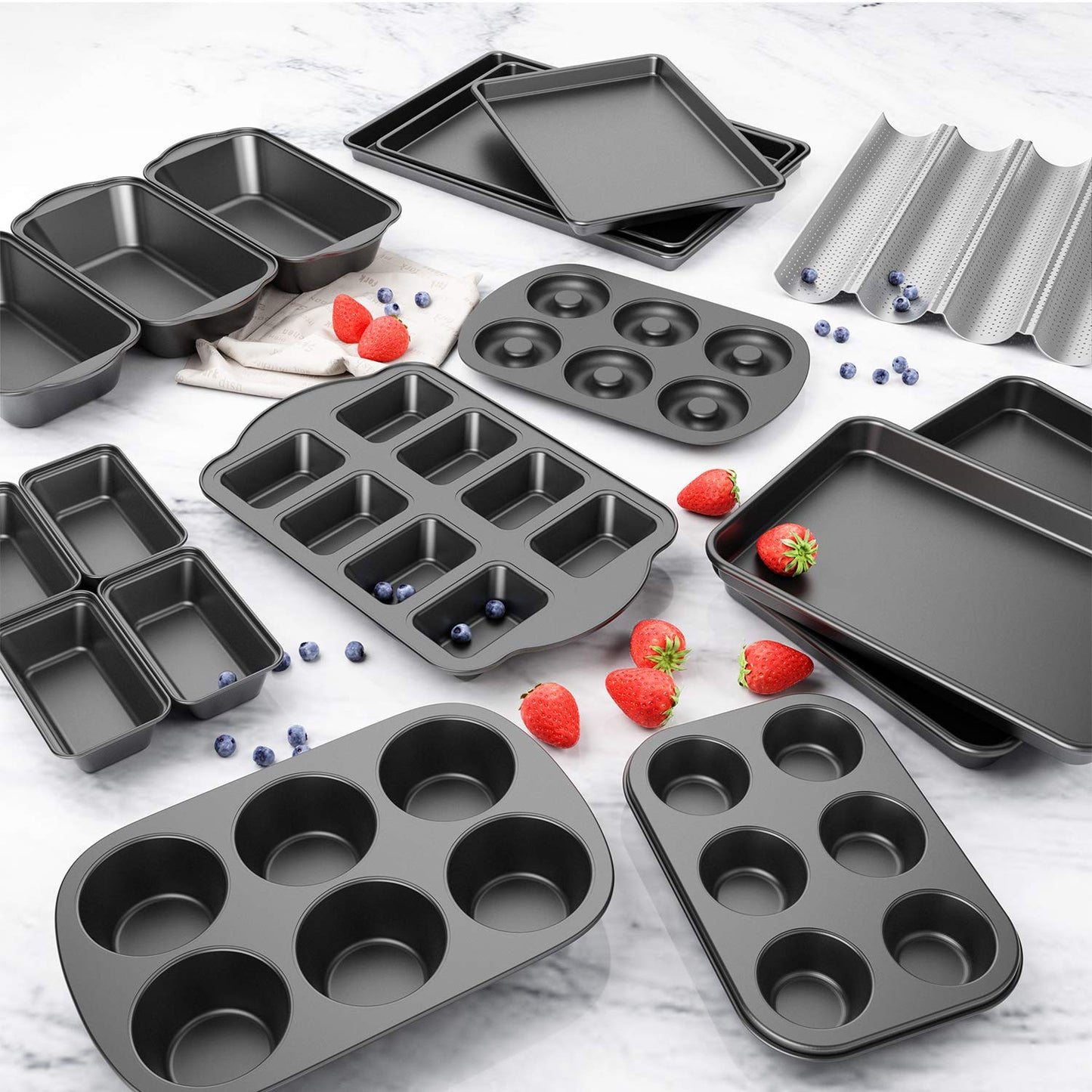 3 Pack Nonstick Carbon Steel Baking Bread Pan, Large Loaf Pan, 9 1/2" x 5"