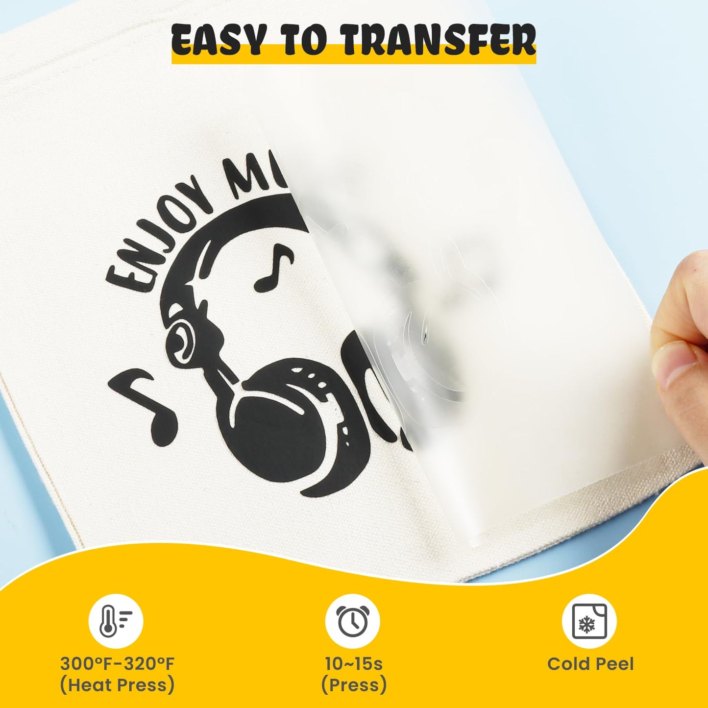 Black HTV Heat Transfer Vinyl Rolls - 12" x 20ft Black Iron on Vinyl for Shirts, Iron on for All Cutter Machine - Easy to Cut & Weed for Craft Heat Vinyl Design