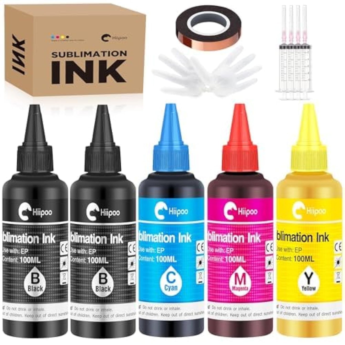 500ML Sublimation Ink Refill for ET2400 ET-2720 ET-2760 ET-2800 ET-2803 ET-2850 ET-4800 ET-15000 ET-3760 Inkjet Printer Heat Press Transfer on Mugs T-Shirts Pillows (Upgrade Version)