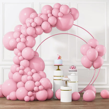 Pastel Pink Balloons Different Sizes 105pcs 5/10/12/18 Inch for Garland Arch, Pink Latex Balloon for Birthday, Wedding, Baby Shower, Gender Reveal, Anniversary Decorations