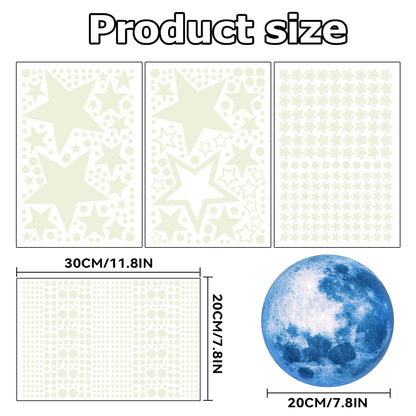 1078Pcs Glow in The Dark Stars for Ceiling Glowing Space and Moon Decals Universe Stickers Kids Wall Decor Perfect for Boys Girls Nursery Bedroom Living Room