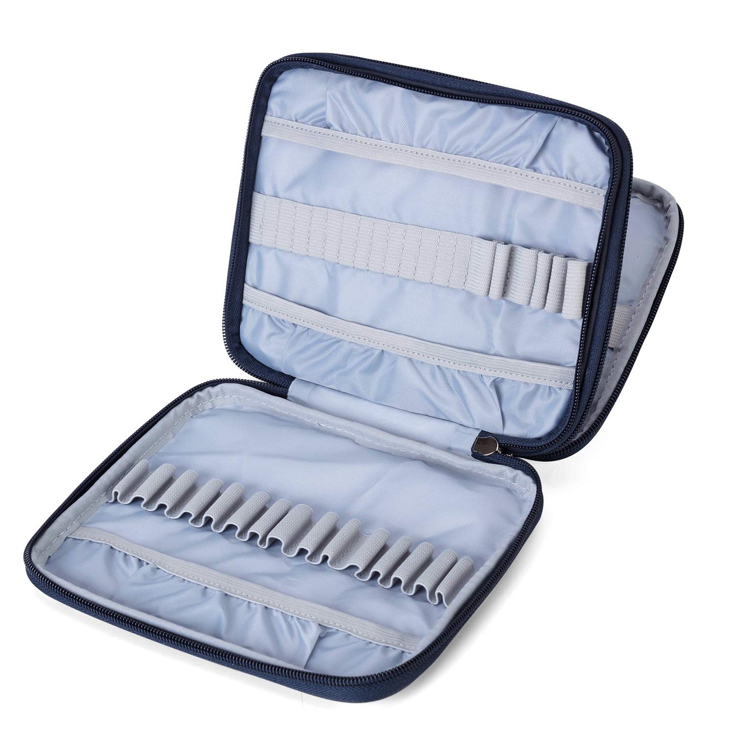 Organizer Case for Interchangeable Circular Knitting Needles, Crochet hooks and Knitting Accessories, Keep All in Place and Easy to Carry, Cats Blue (No Accessories Included)