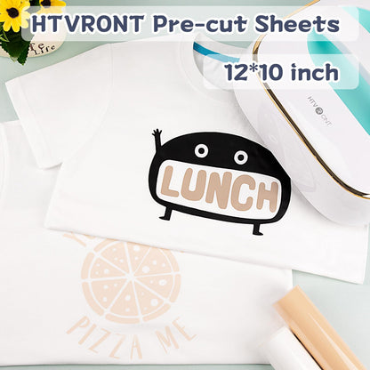 Skin Tone HTV Vinyl Heat Transfer Vinyl Bundle-13 Pack Brown HTV Sheets 10 Assorted Colors Iron on Vinyl with Teflon Sheet