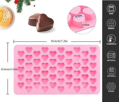 2 Pack Heart Silicone Molds Non-Stick Food Grade Silicone Molds Baking Mold Reusable Candy Mold,Used for Jelly, Homemade Treats, Candy, Chocolate,candle,lacquer seal Making Supplies