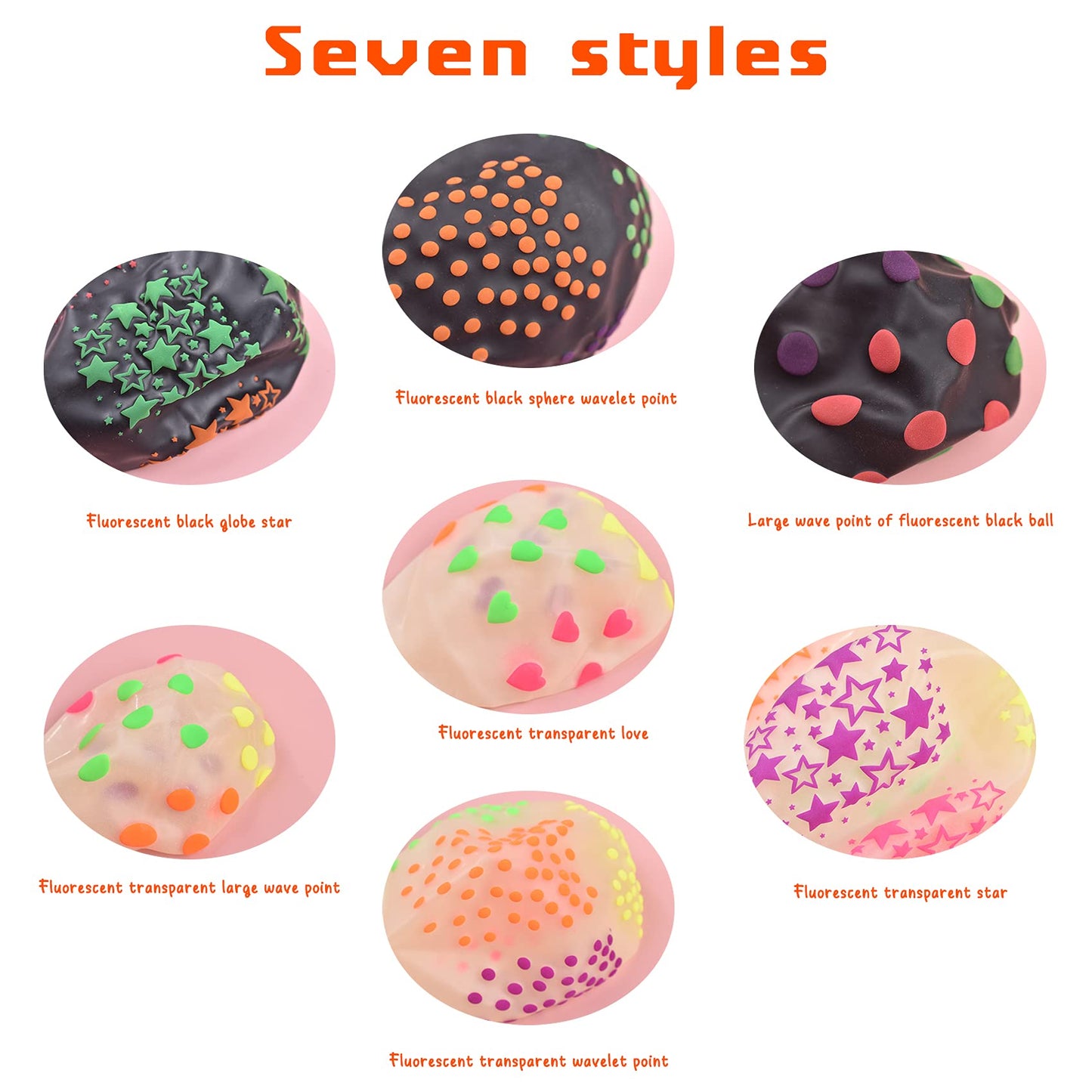 35Pieces Neon Balloons Blacklight Party Balloons Set, 12” Latex Balloon Black Lights for Glow Party, Mini Polka Dots Glow in the Dark Balloons for Birthday Wedding Arch Themed Party Supplies