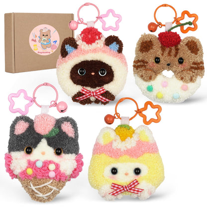 embroidery kit for beginners,punch needle kits,punch needle kits adults beginner,punch needle kit for beginners,including printed patterns, needles, easy to follow instructions, and videos-Cat Family