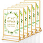 Gold Acrylic Sign Holder 4X6 inch, 6 Pack Wedding Table Number Frames Vertical , Double Sided Display Gold Picture Frame, Clear Menu Holders for Wedding Reception, Party Decoration