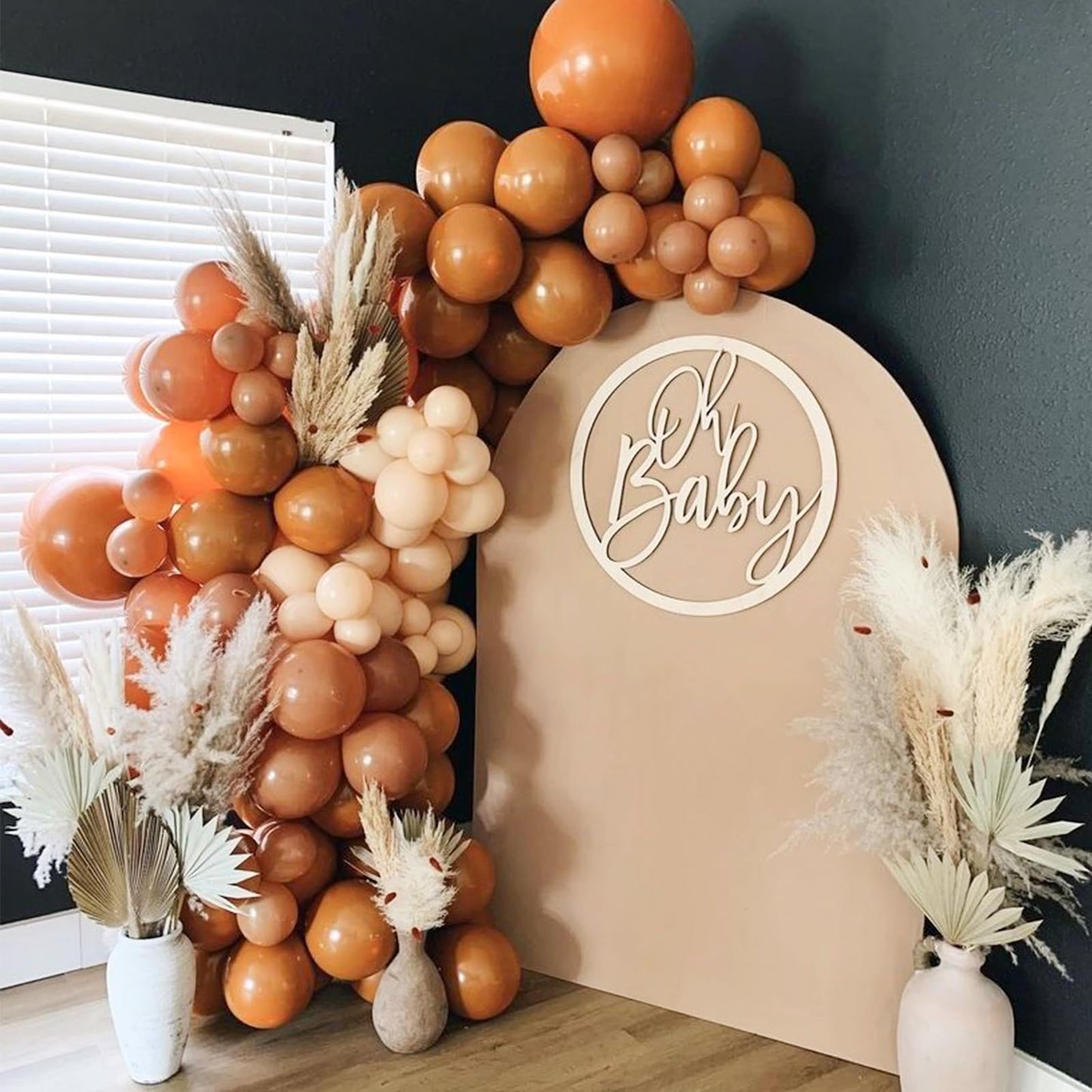 PartyWoo Burnt Orange Balloons 120 pcs Different Sizes Pack of 18 12 10 5 Inch Terracotta Balloon Arch Kit Garland for Graduation Thanksgiving Halloween Fall Birthday Party Decorations Orange-F53