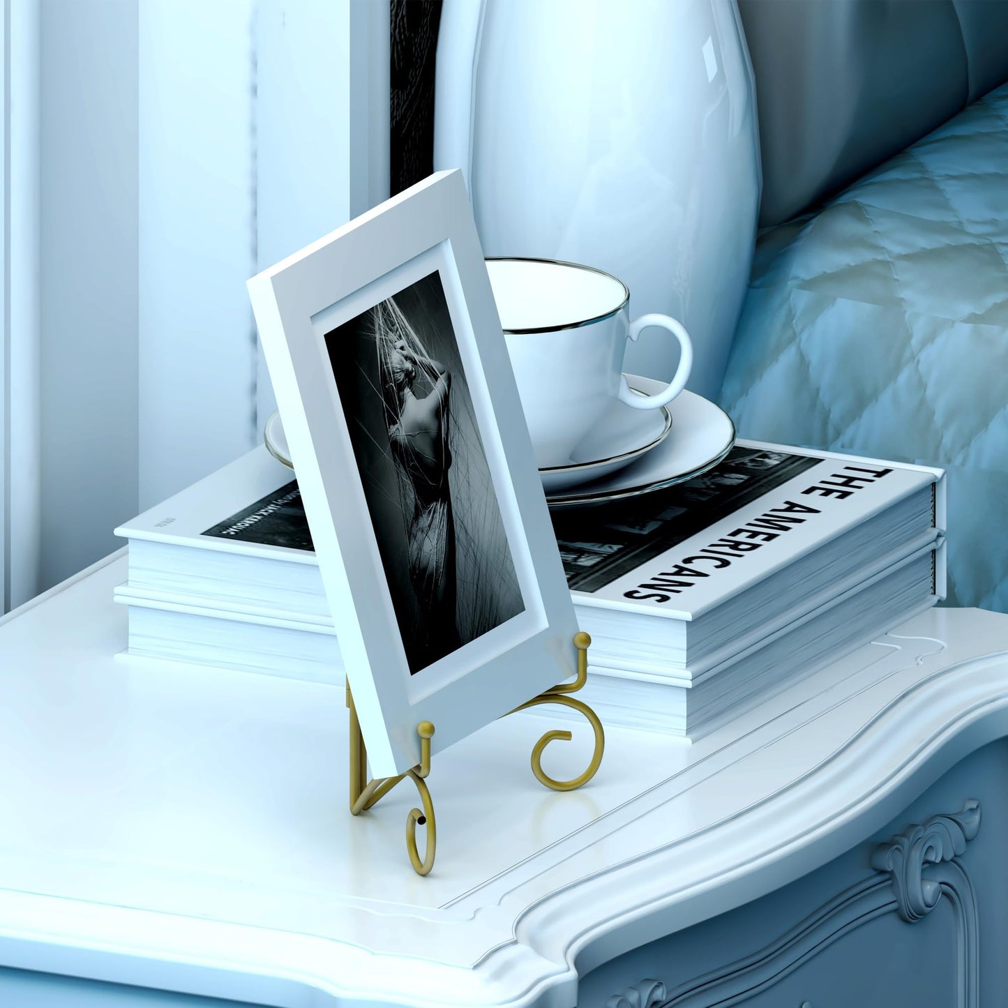 Iron Plate Stand for Display with Folding Design, Picture Stands for Tables, 12 Inch Large Easels for Displaying for Book, Art Piece, Photo and Platter, 12’’ Gold