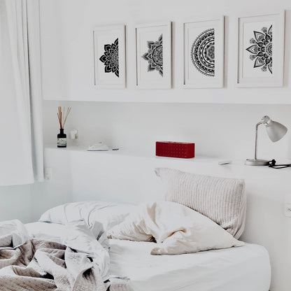 18x10 Inch Mandala Stencil Reusable Painting Templates - Floral Design Drawing Craft for DIY Wall, Tile, Furniture, Canva, Outdoor Indoor Decoration - 4 PCS