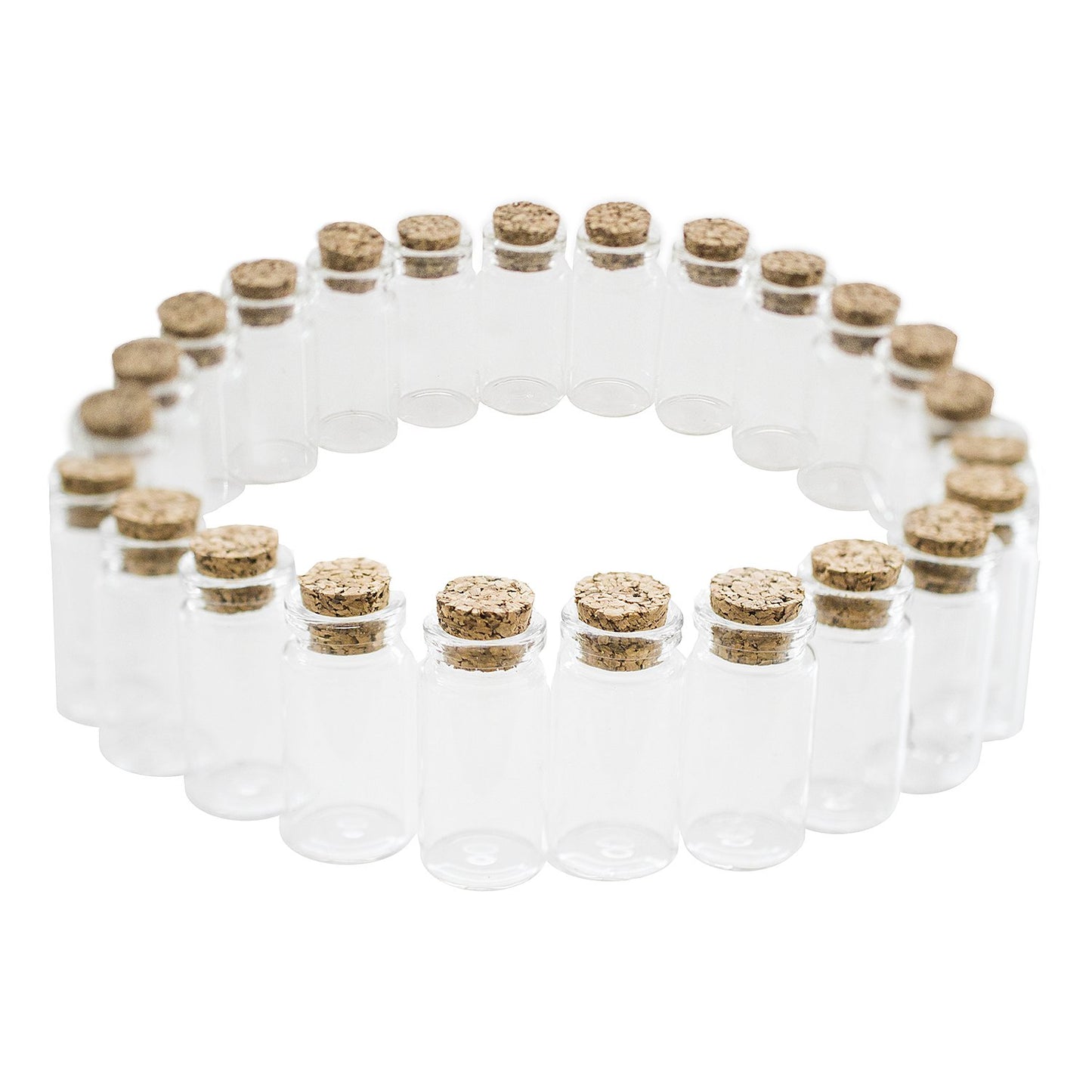 Outlet Mini Clear Glass Jars Bottles with Cork Stoppers for Arts & Crafts, Projects, Decoration, Party Favors - Size: 1-1/2" Tall X 3/4 Inches Diameter (24 Count)