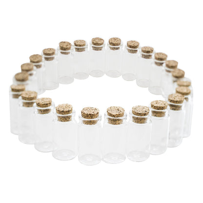 Outlet Mini Clear Glass Jars Bottles with Cork Stoppers for Arts & Crafts, Projects, Decoration, Party Favors - Size: 1-1/2" Tall X 3/4 Inches Diameter (24 Count)