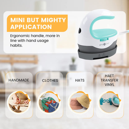Heat Press Mini Heat Press Machine, Small Heat Press Portable Iron Press Machine for T Shirts, Hats, Heating Transfer Projects (Mint)