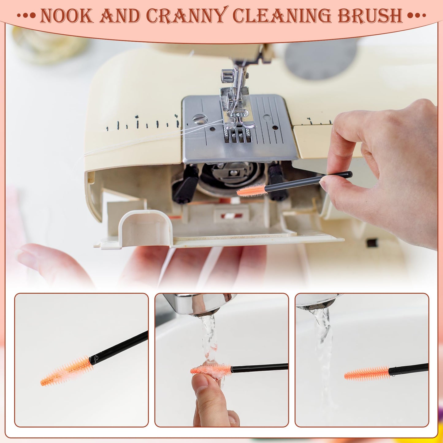 14 Pieces Sewing Machine Cleaning Kit, Sewing Machine Repair Tools Include Tweezers, Double Headed Brush, Screwdriver, Seam Rippers, Silicone Brush for Repair and Cleaning Machine Sewing