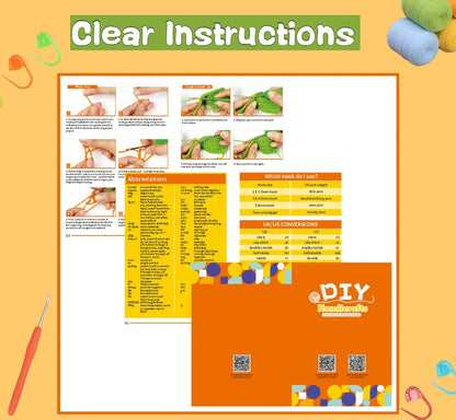 Crochet Kit for Beginners, Sunflower Crochet Starter Kit with Step-by-Step Video Tutorials, 40% Extra Practice Yarn