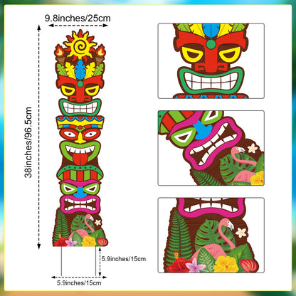 2 Pcs Tiki Yard Sign Luau Hawaiian Tropical Party Decoration Outdoor Tiki Bar Sign with Stakes for Summer