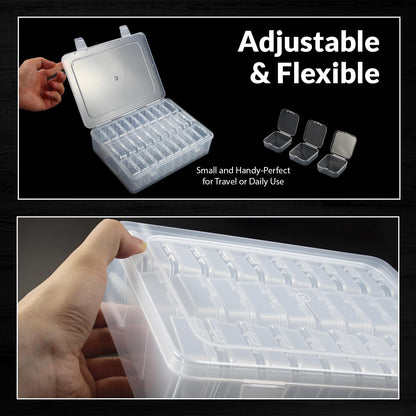Bead Organizers Box 30Pcs Plastic Mini Clear Storage Cases with 1pcs Hinged Lid Rectangle Case, forJewelry Beading diamond painting Crafts Screws Small Parts of Containers