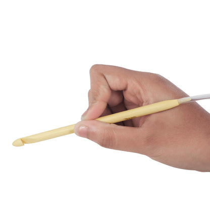Bamboo Wood Crochet Hooks with Plastic Cable (16 Pairs) - 2-12mm Sizes - Tunisian Hook Needles Set with Bead Ends - for Knitting Yarn, Weave Craft and Crocheting Projects