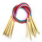 18 Pairs Bamboo Knitting Needles Set Circular Wooden Knitting Needles with Colorful Plastic Cable Size 2mm-10mm,Knitting Needle for DIY Craft(100cm/40inch)
