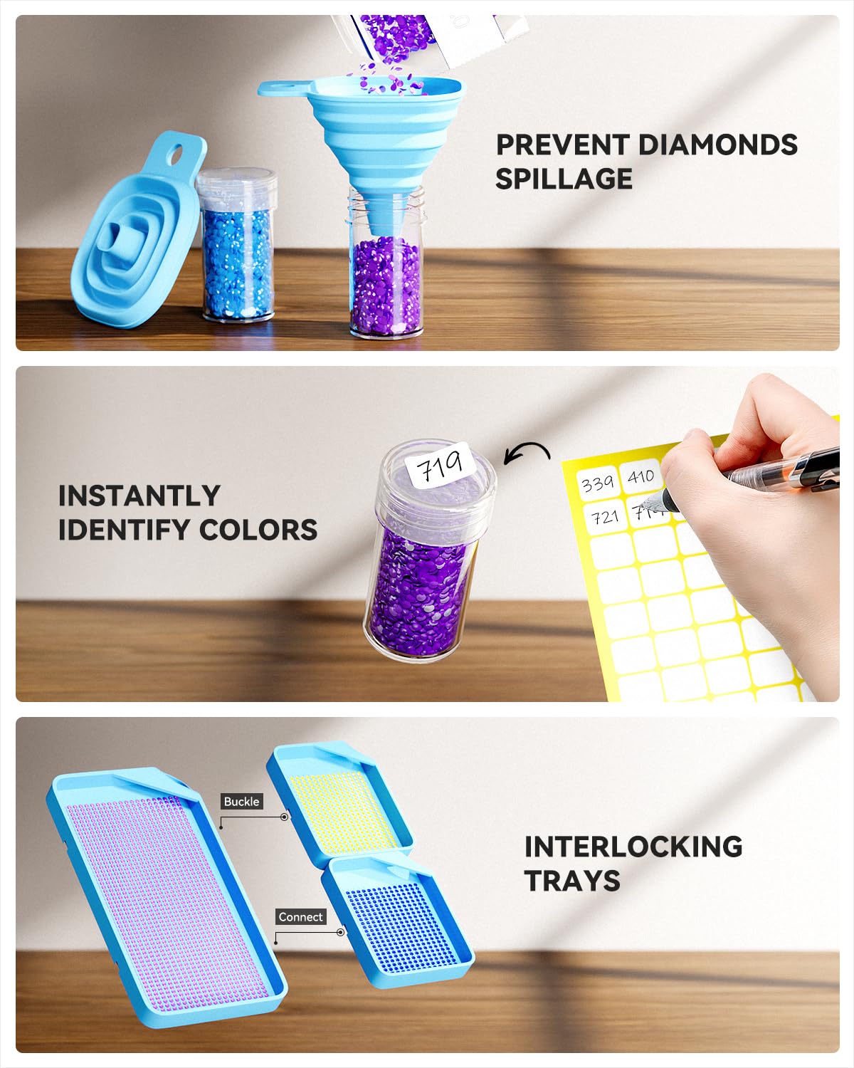 60 Slots Storage Container for Diamond Art Kits for Adults,Portable Bead Storage Boxes for Diamond Painting Accessories and Tools