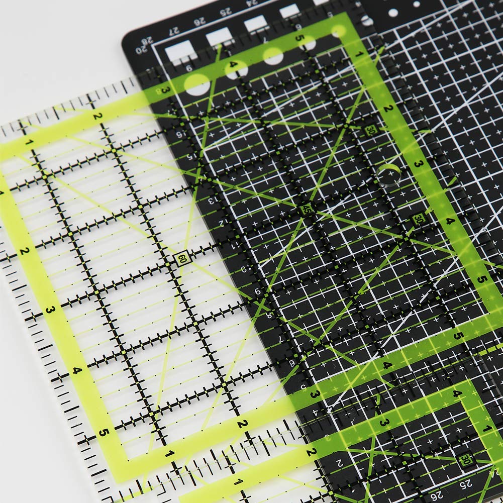 Quilting Ruler (6"X6") 1 Pack, Square Quilting Rulers Fabric Cutting Ruler Acrylic Quilters Rulers Clear Mark for Easy Precision Cutting and Crafts Quilting and Sewing