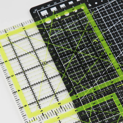 Quilting Ruler (6"X6") 1 Pack, Square Quilting Rulers Fabric Cutting Ruler Acrylic Quilters Rulers Clear Mark for Easy Precision Cutting and Crafts Quilting and Sewing