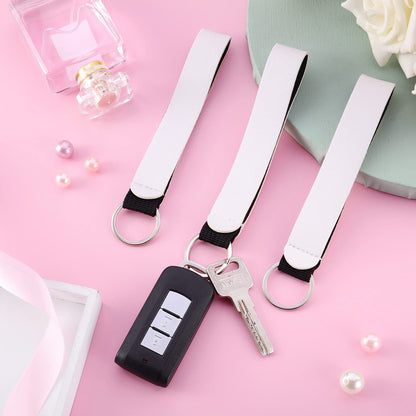 40 Pieces Sublimation Wristlet Keychain Blanks Bulk White Neoprene Sublimation Wristlet Lanyard Keychain Holder for DIY Crafts Women