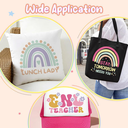 Glow in The Dark Boho HTV Vinyl - 12 Sheets 12''x 10''Pastel HTV Iron on Vinyl Heat Transfer Vinyl for T-Shirts