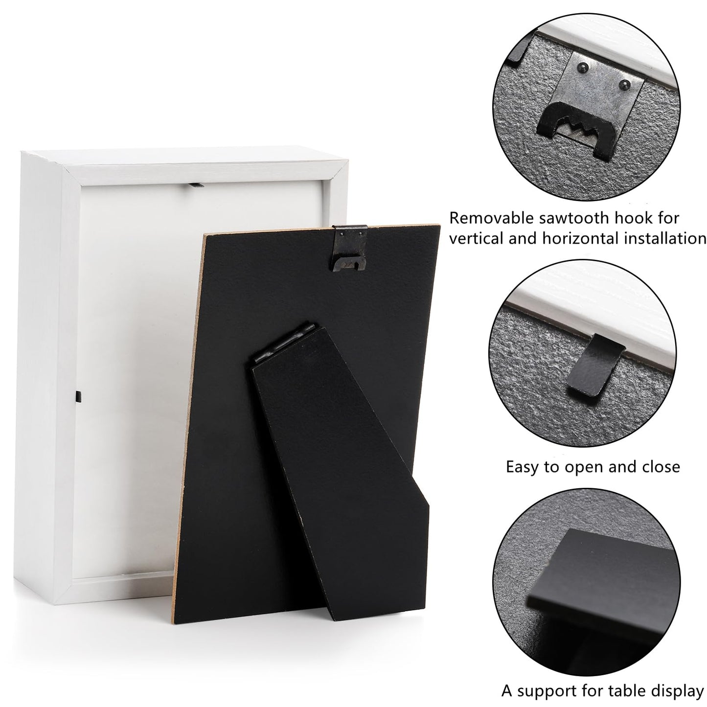 6 Pack 4 x 6 Inches Shadow Box Frame, Small Wood Frame Memory Display Cases,1.2in Depth Picture Frame Case for Dried Flowers, DIY Craft, Memorabilia, Medals and Photos, White