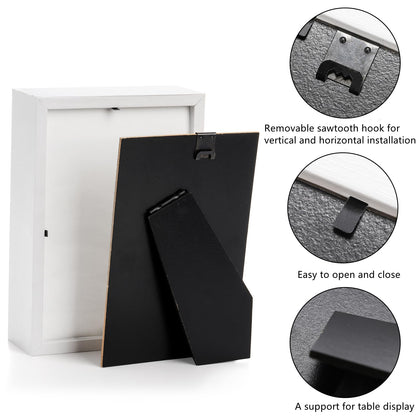 6 Pack 4 x 6 Inches Shadow Box Frame, Small Wood Frame Memory Display Cases,1.2in Depth Picture Frame Case for Dried Flowers, DIY Craft, Memorabilia, Medals and Photos, White