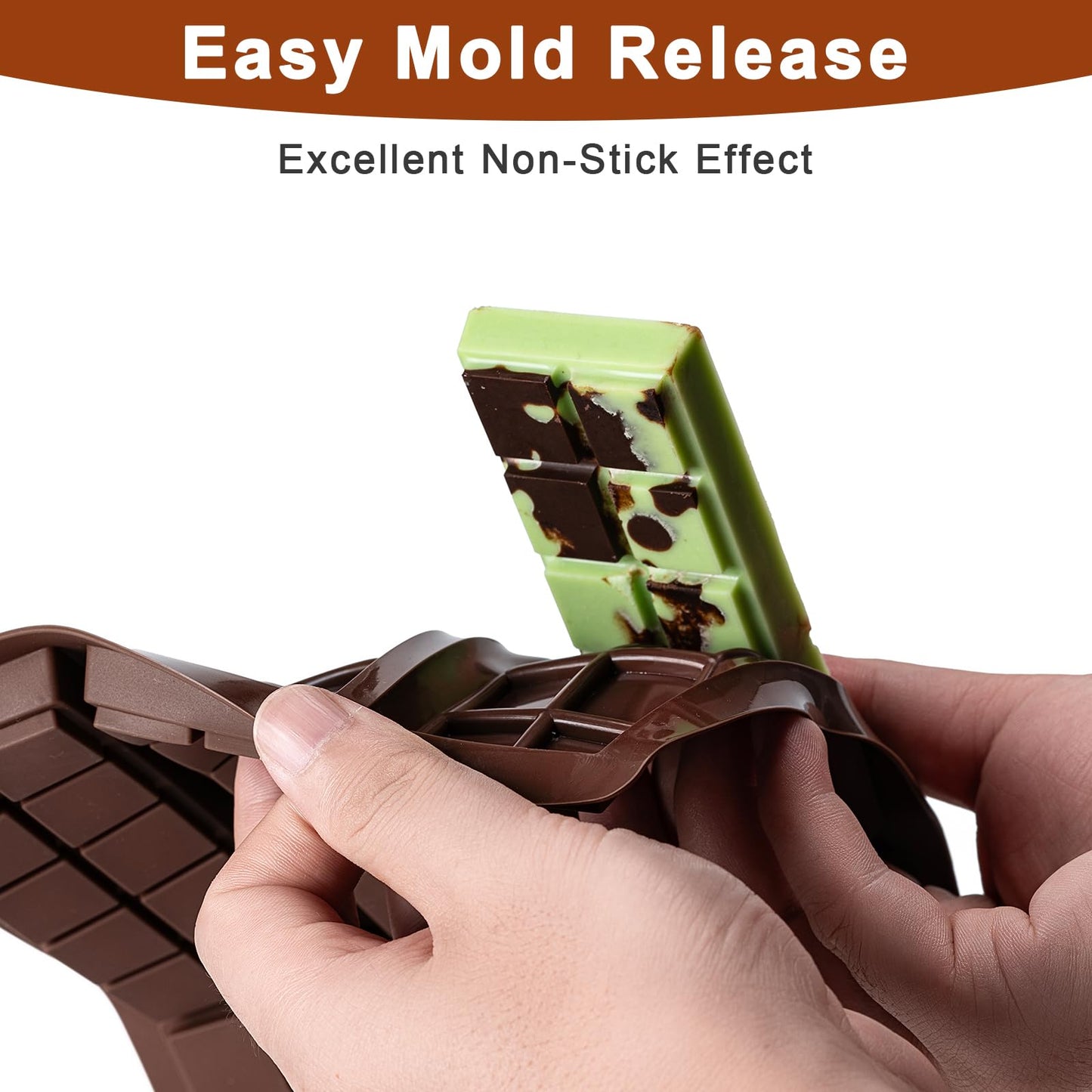 Chocolate Bar Mold,Non-Stick Chocolate Molds, 100% Food Grade Silicone Deep Chocolate Bar Mold for Dubai Chocolate Bar Pistachio, Candy, Knafeh Pistachio Chocolate Bar and More (10 Snap)