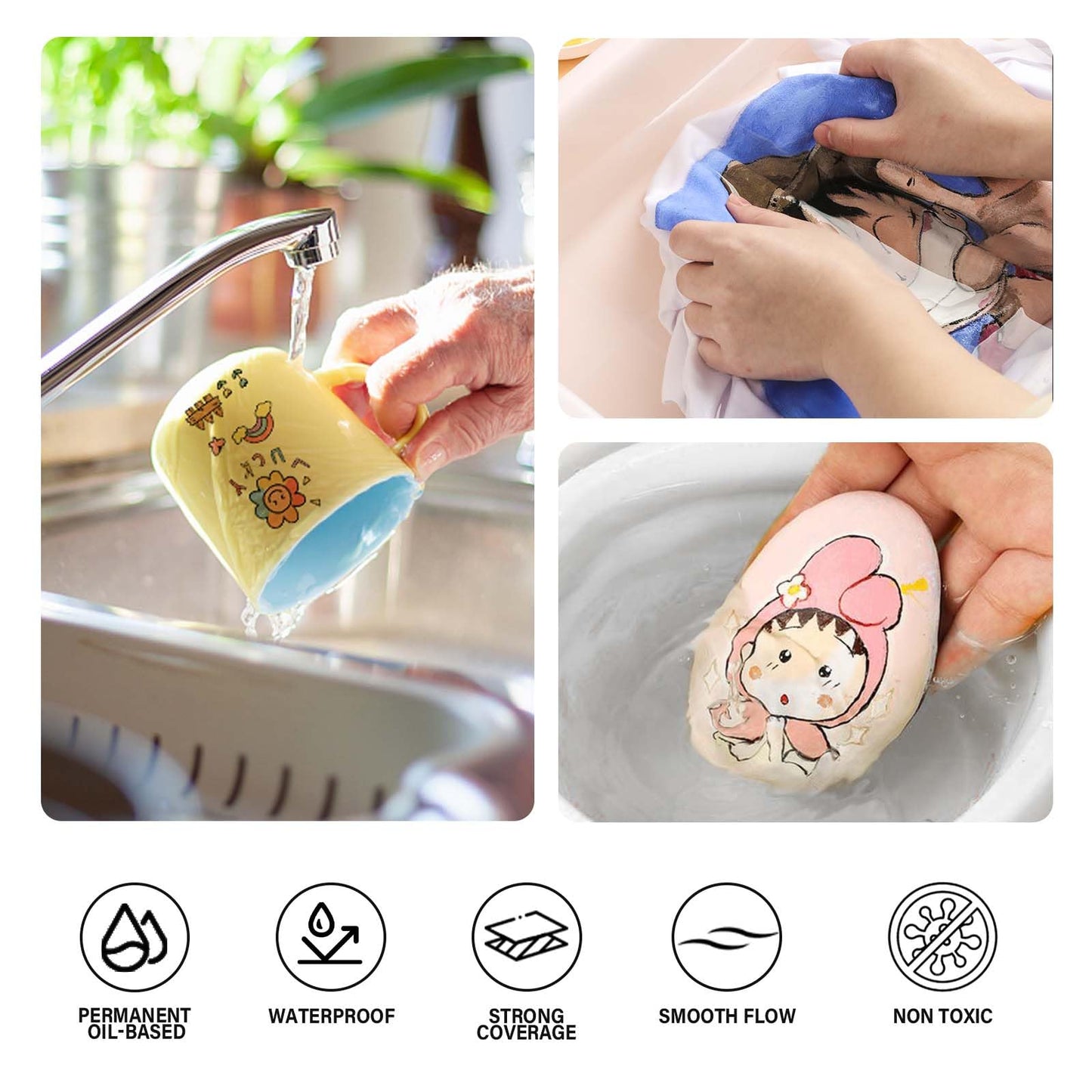 36 Colors Dual Tip Acrylic Paint Pens Markers, Premium Acrylic Paint Pens for Wood, Canvas, Stone, Rock Painting, Glass, Ceramic Surfaces, DIY Crafts Making Art Supplies